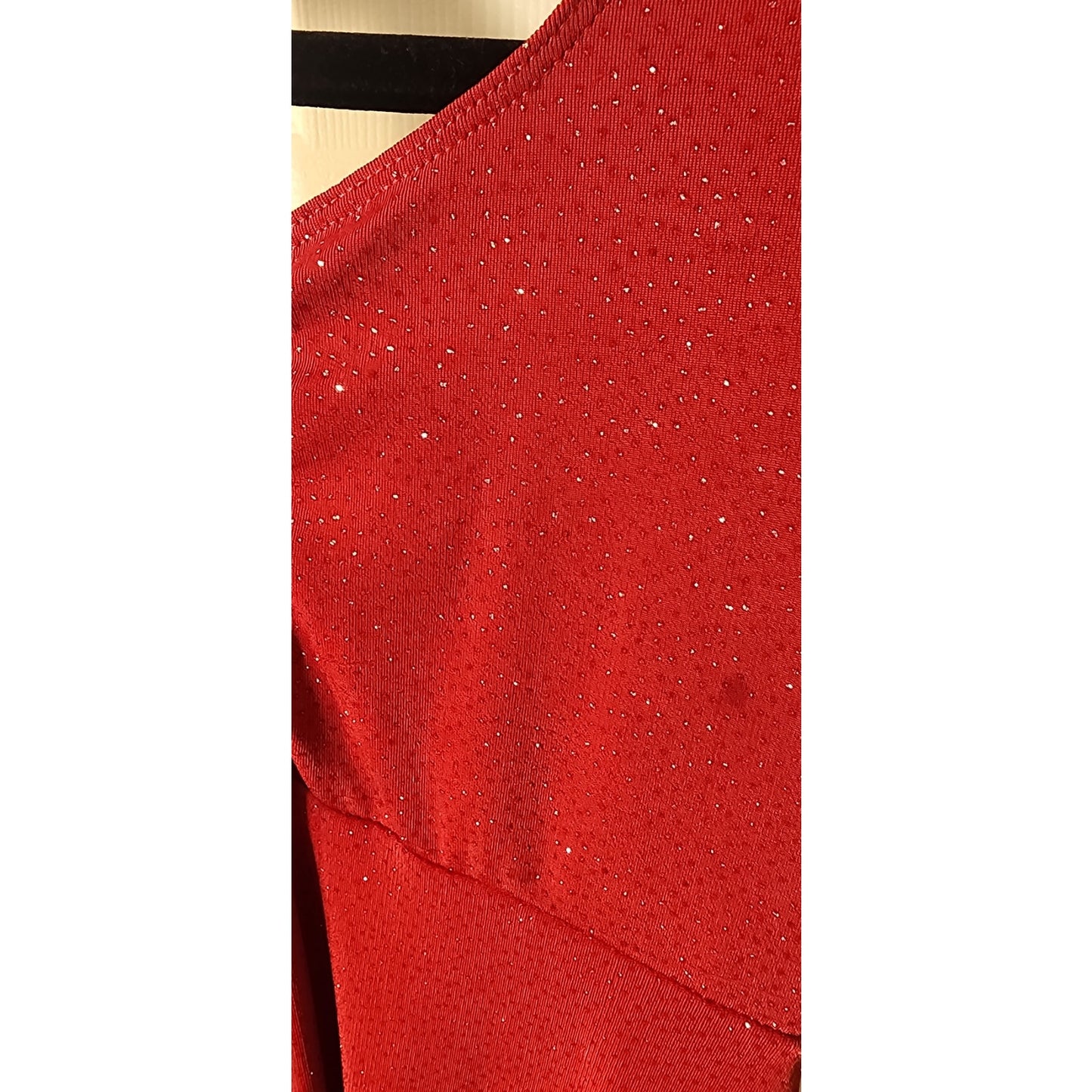 Red Sparkle Halter Dress Women’s Medium Pleated Skirt Party Cocktail