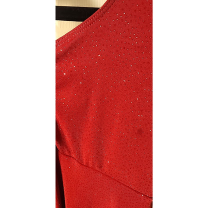 Red Sparkle Halter Dress Women’s Medium Pleated Skirt Party Cocktail