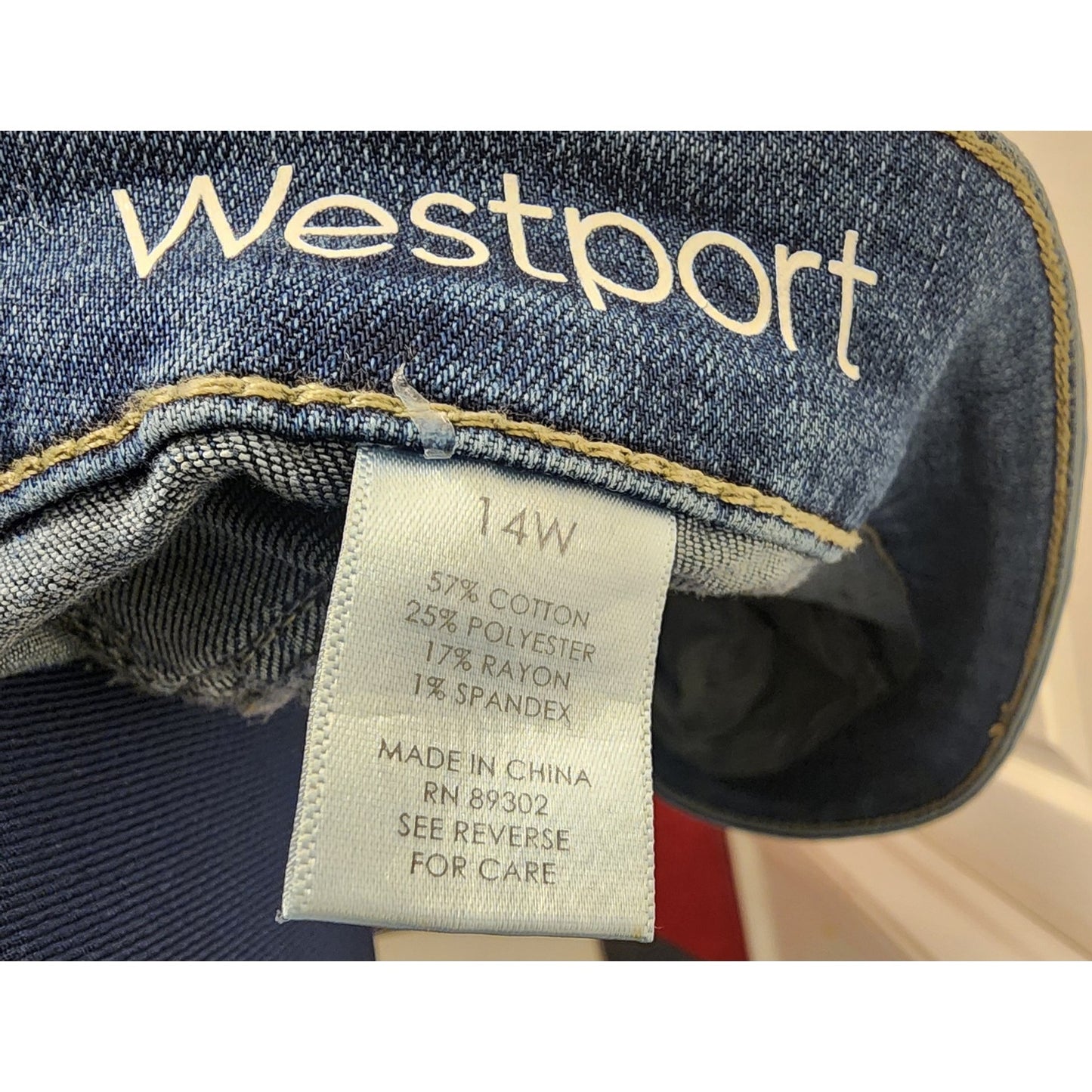 Westport 14W Studded Denim Skirt – Stretch Blue Jean Skirt – Women’s