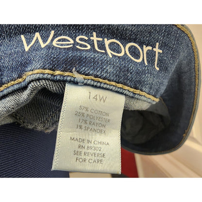 Westport 14W Studded Denim Skirt – Stretch Blue Jean Skirt – Women’s