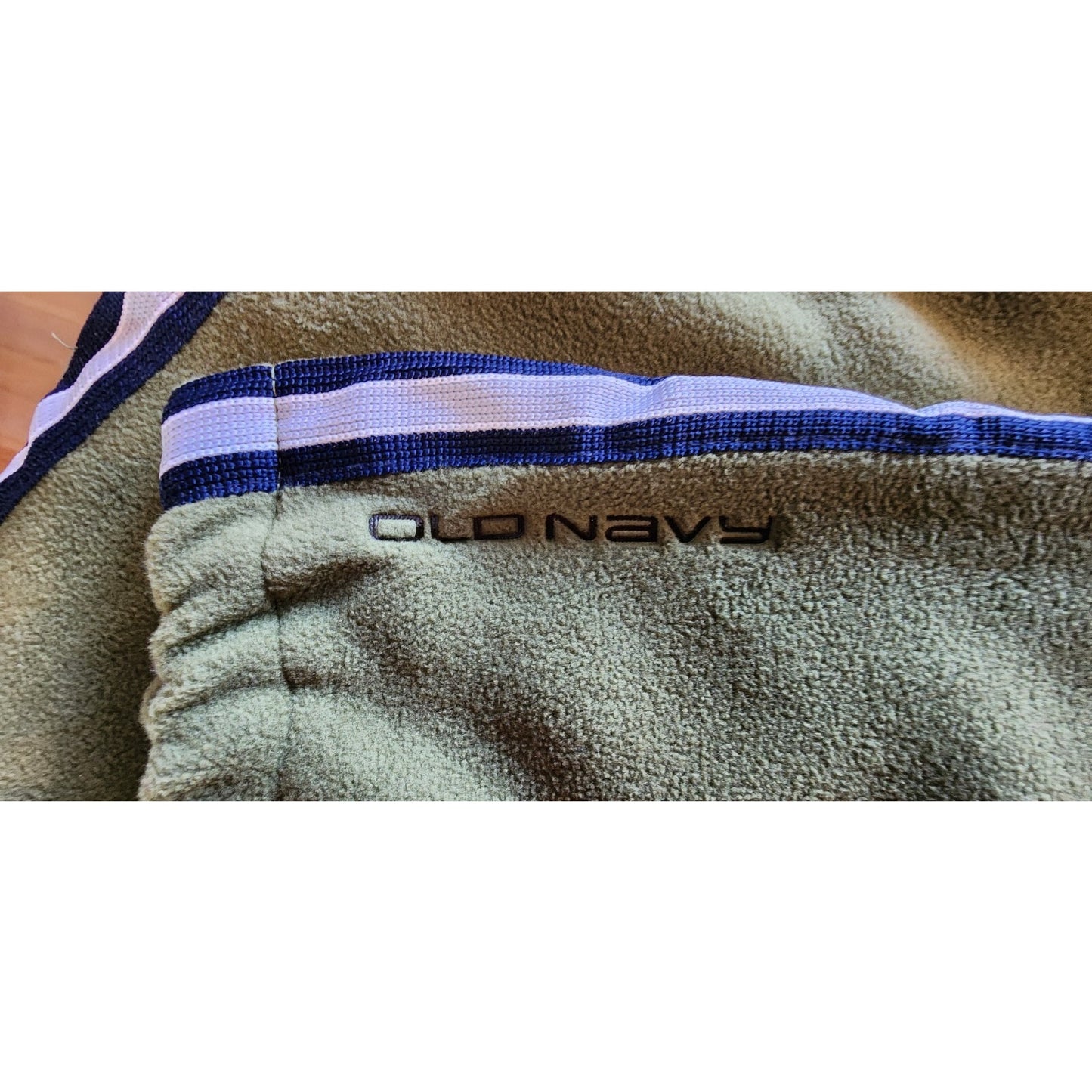 OLD NAVY KIDS Fleece Pants - 25 - Green w Navy Stripes - Size 4T - Pocket
