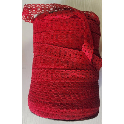 Vintage Wrights 7/8" Red Woven Edge Trim Ribbon Spool 300+ Yds Sewing Bulk Craft