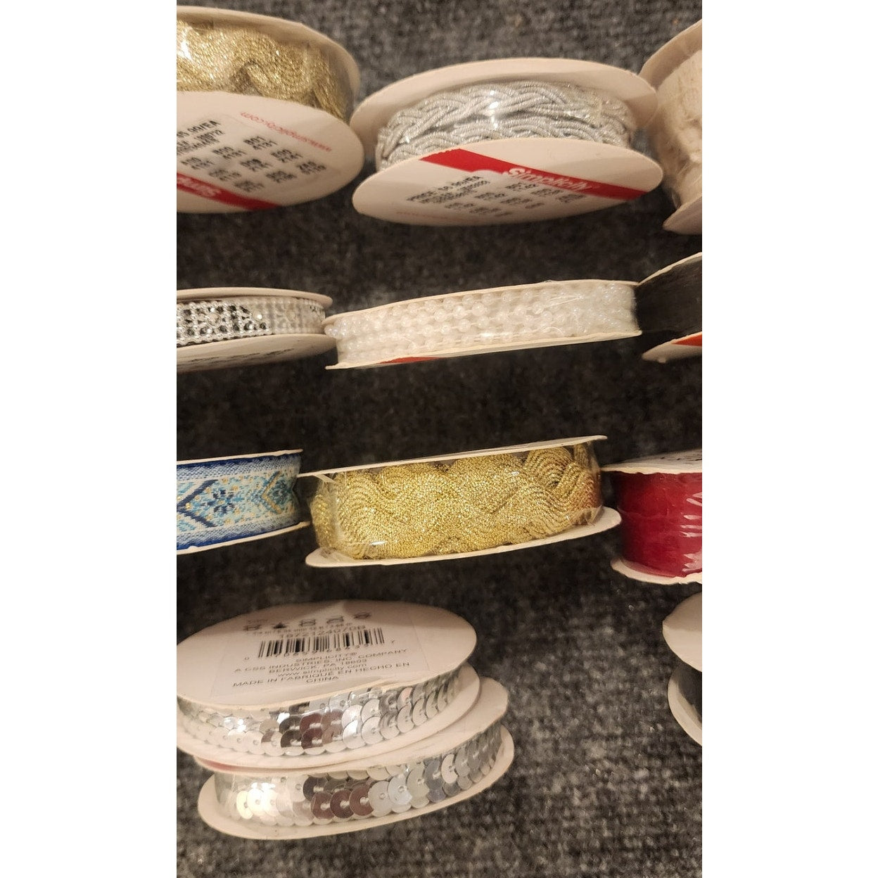 Simplicity Sewing Craft Trim Lot - 20 Packs Assorted Colors/Styles NOS