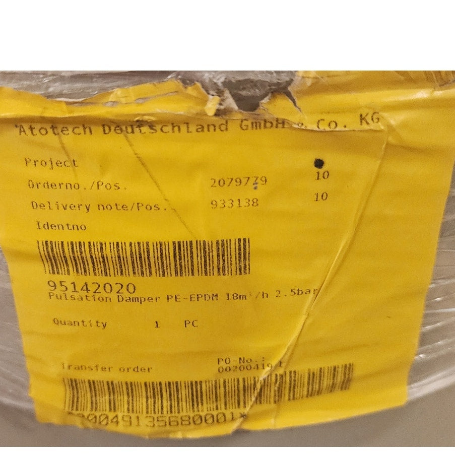 Tapflo DT400 PE-3N14RF Active Pulsation Damper PE-EPDM 18m3/h 2.5 Bar New