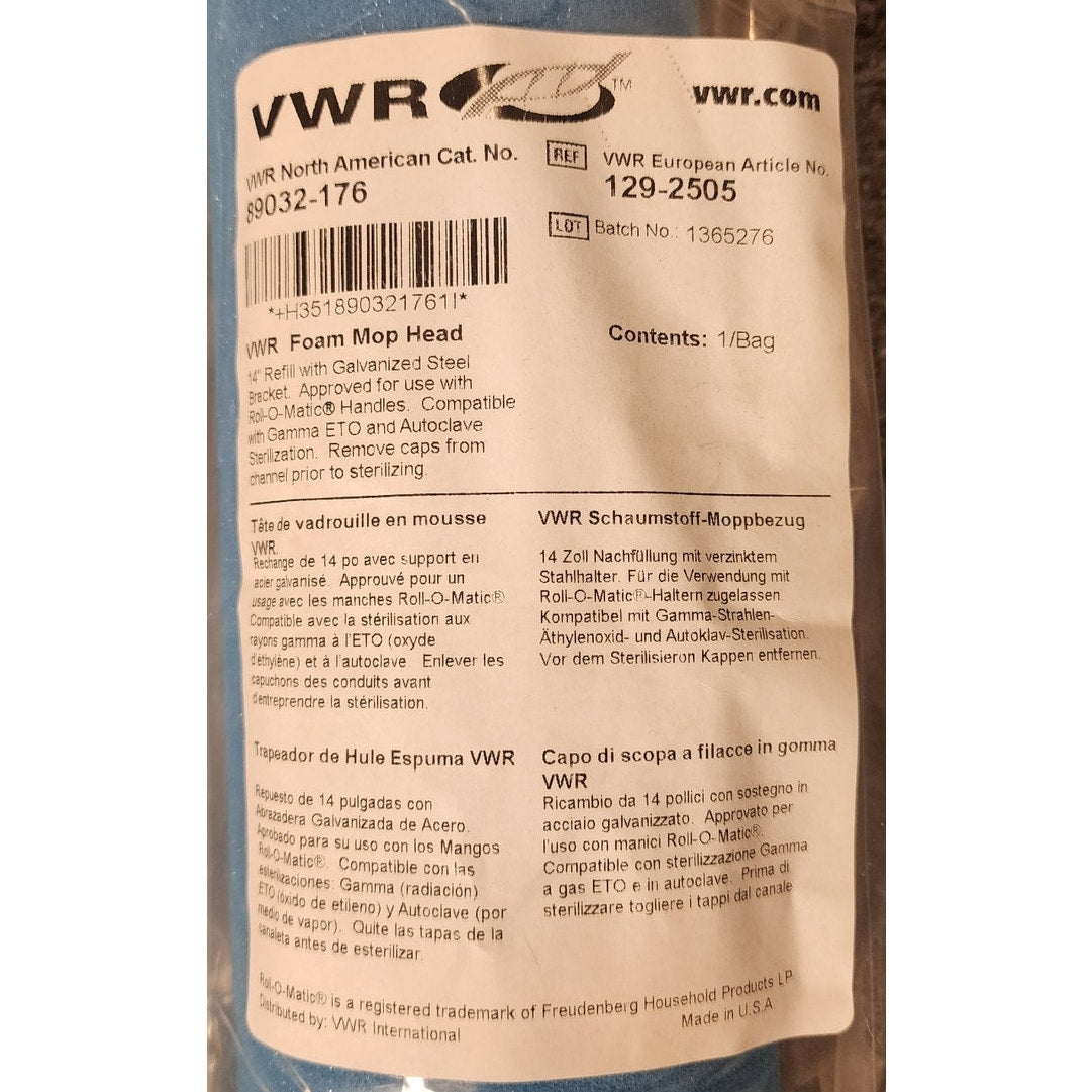 Lot of 12 VWR 89032-176 Replacement Foam Mop Heads Cleanroom Laboratory