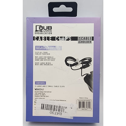 Multi Purpose Cable Clips Set of 4 - Vivitar - QUB Works - Return