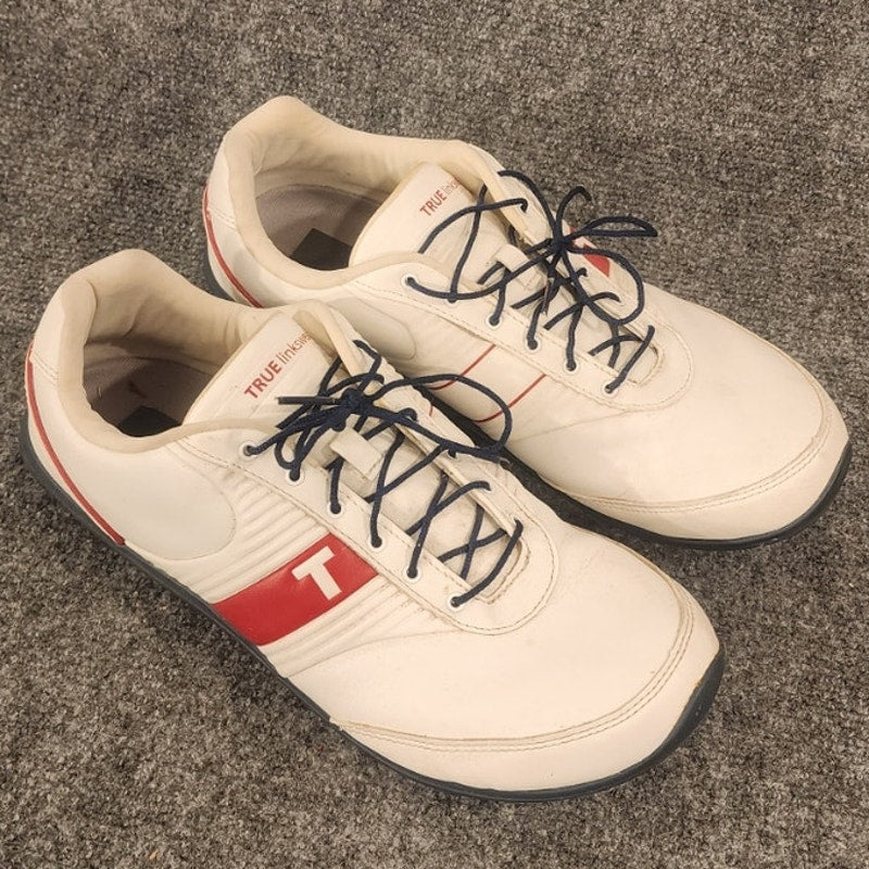 True Linkswear Mens Golf Shoes Size 11 White Leather Spikeless