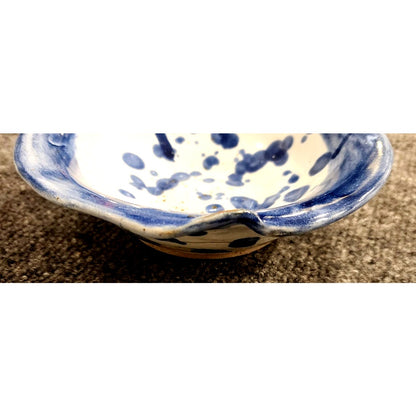 Handmade Ceramic Studio Art Bowl Brown Glaze Round Footed Dish