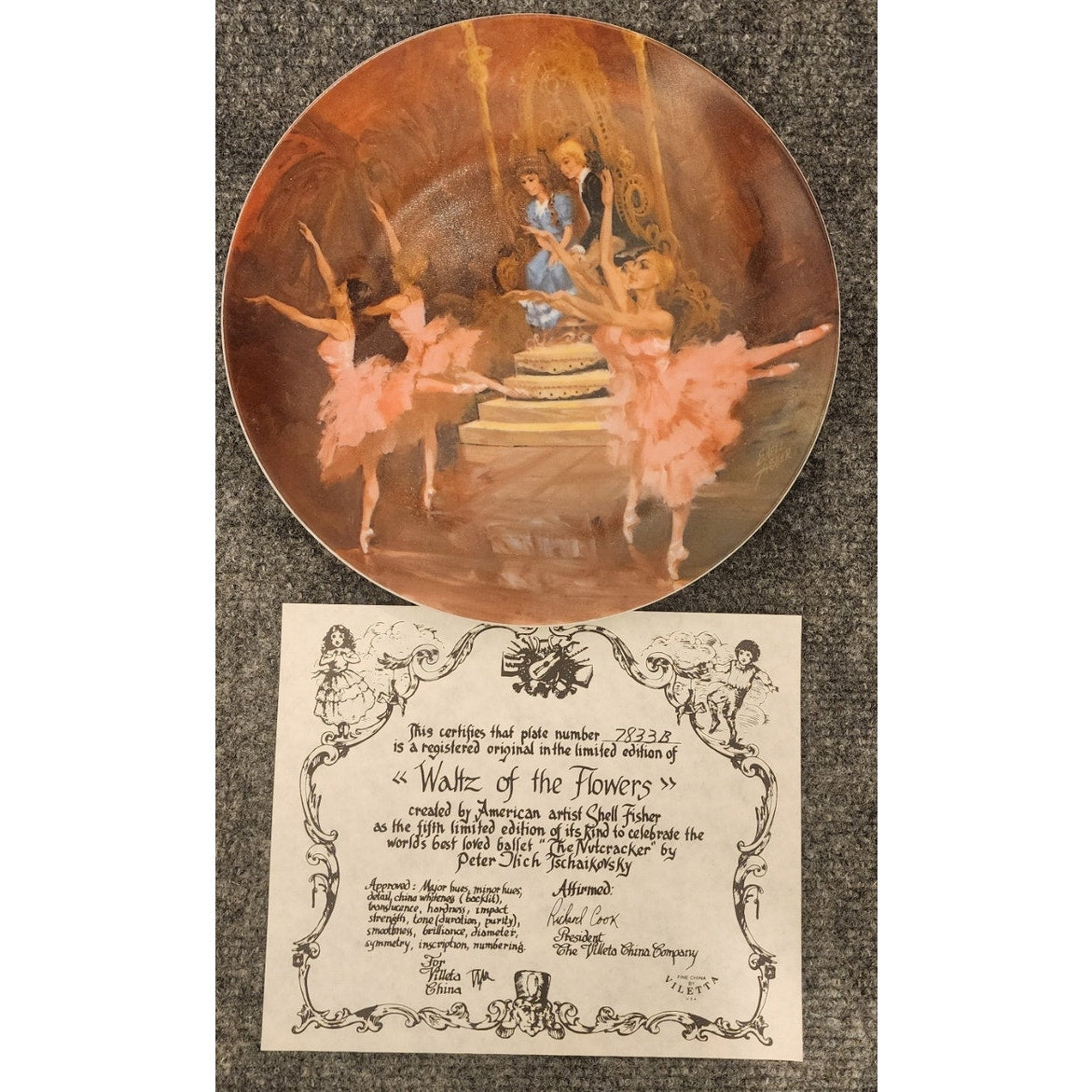 Viletta Plate The Waltz of the Flowers Tchaikovsky Nutcracker 1980 COA Vintage