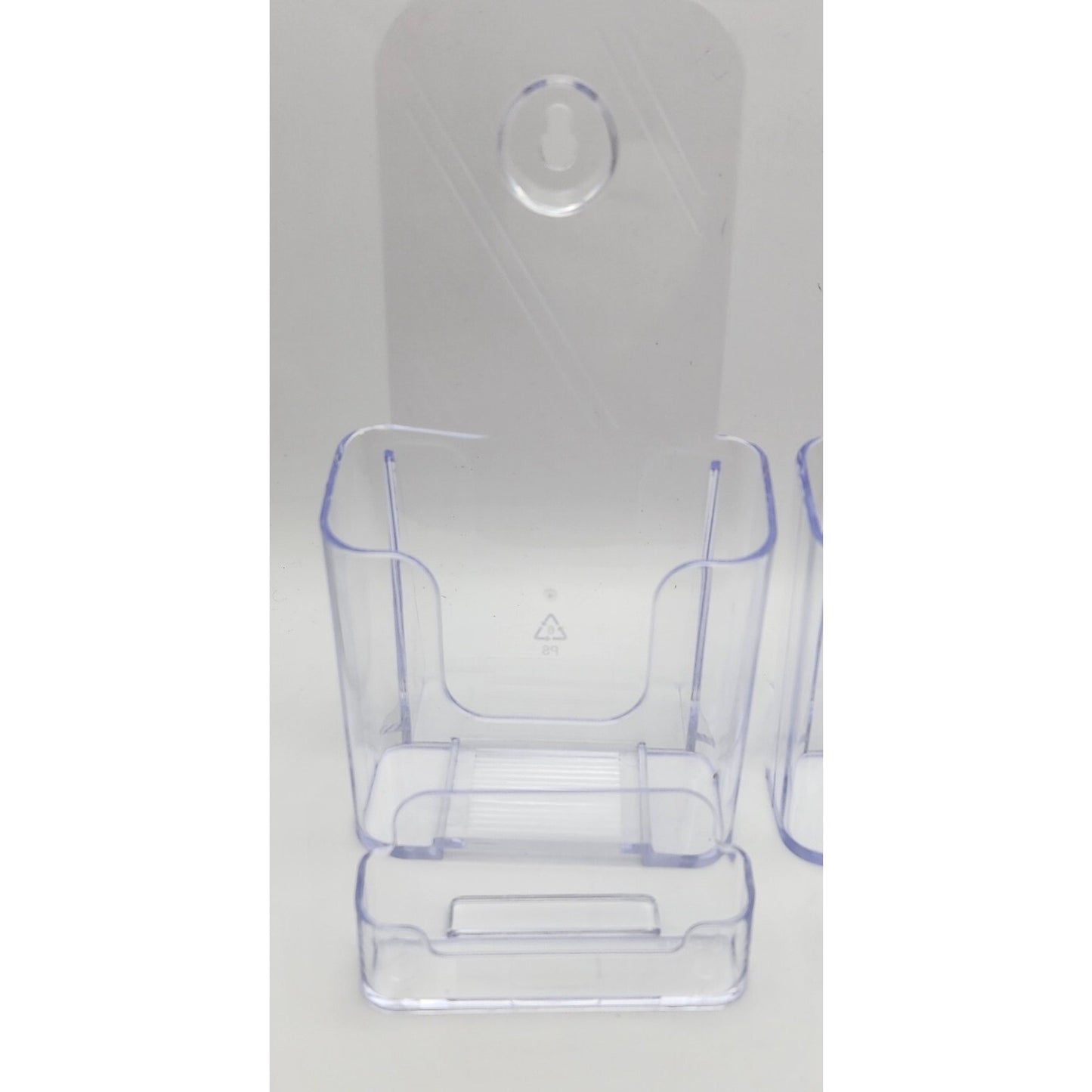 Set of 2 -KTRIO Brochure Holder -Clear Acrylic - 4" Wide - with Card Holders