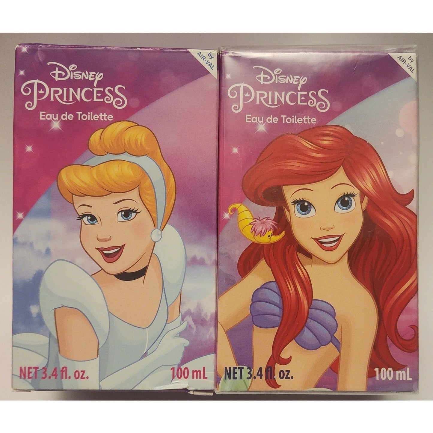 2 Princesses - Ariel and Cinderella - Eau de Toilette Spray Perfume for Girls -