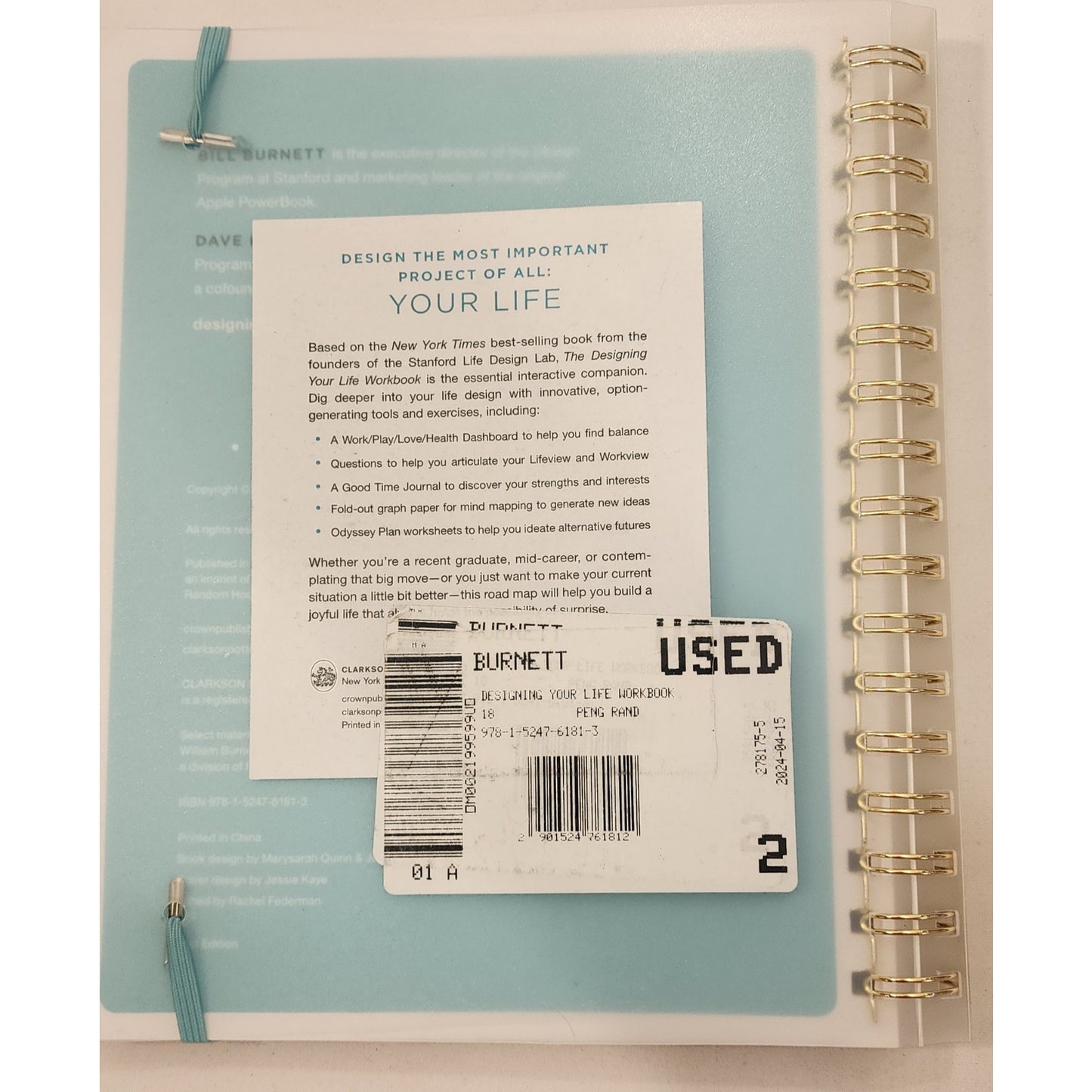 Designing Your Life Workbook Bill Burnett Dave Evans Unused Spiral