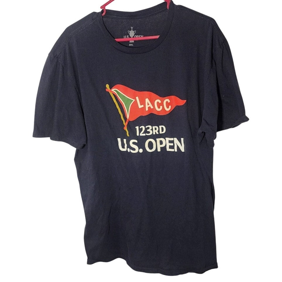 Mens 2XL US Open Golf Graphic T-Shirt Black Short Sleeve Graphic Tee
