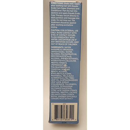 Equate - Scalp Care - Sulfate Free Therapy Serum- Charcoal & Tea Tree- 2.5 fl oz
