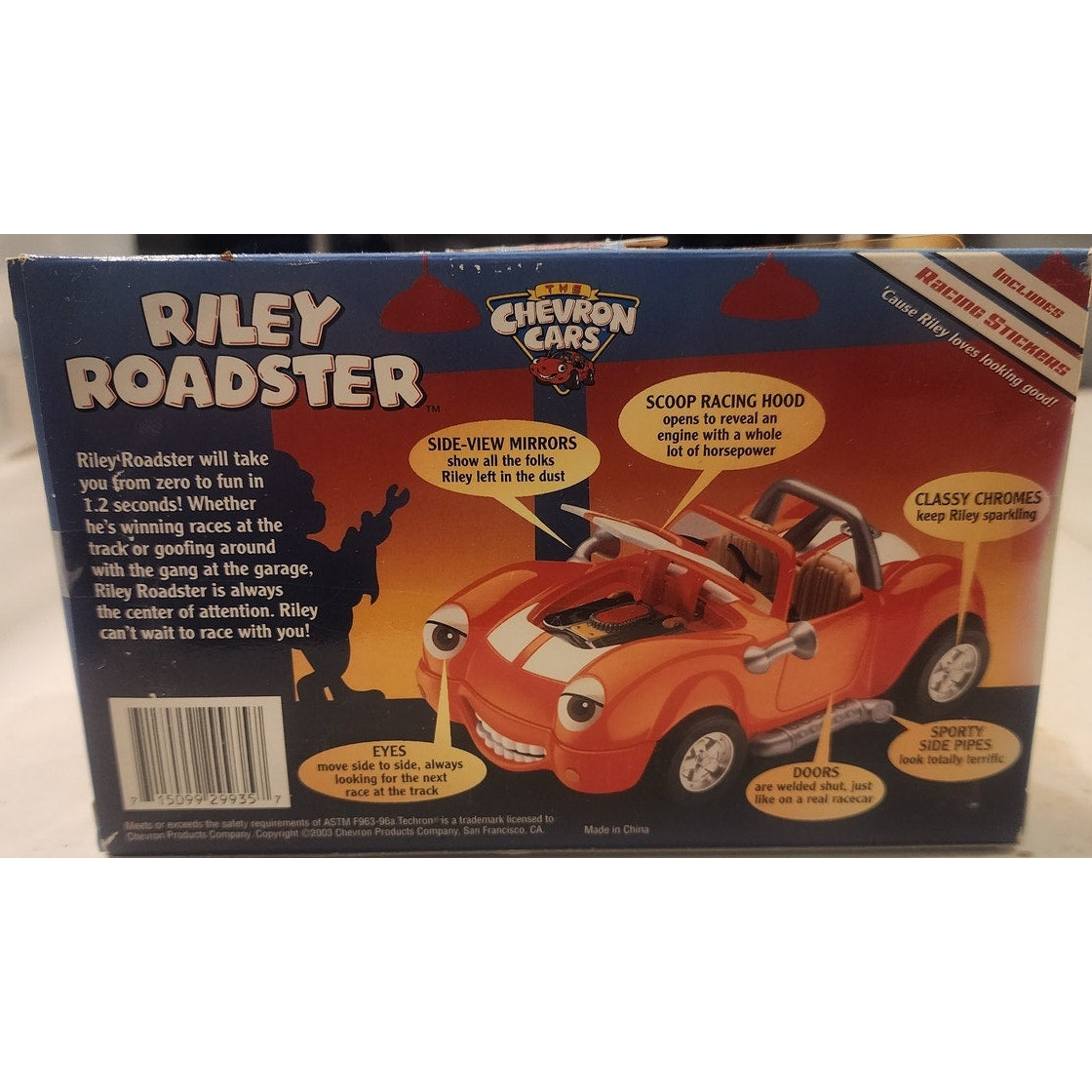 Vintage Riley Roadster Toy Car New In Original Package Yellowed Broken Plastic