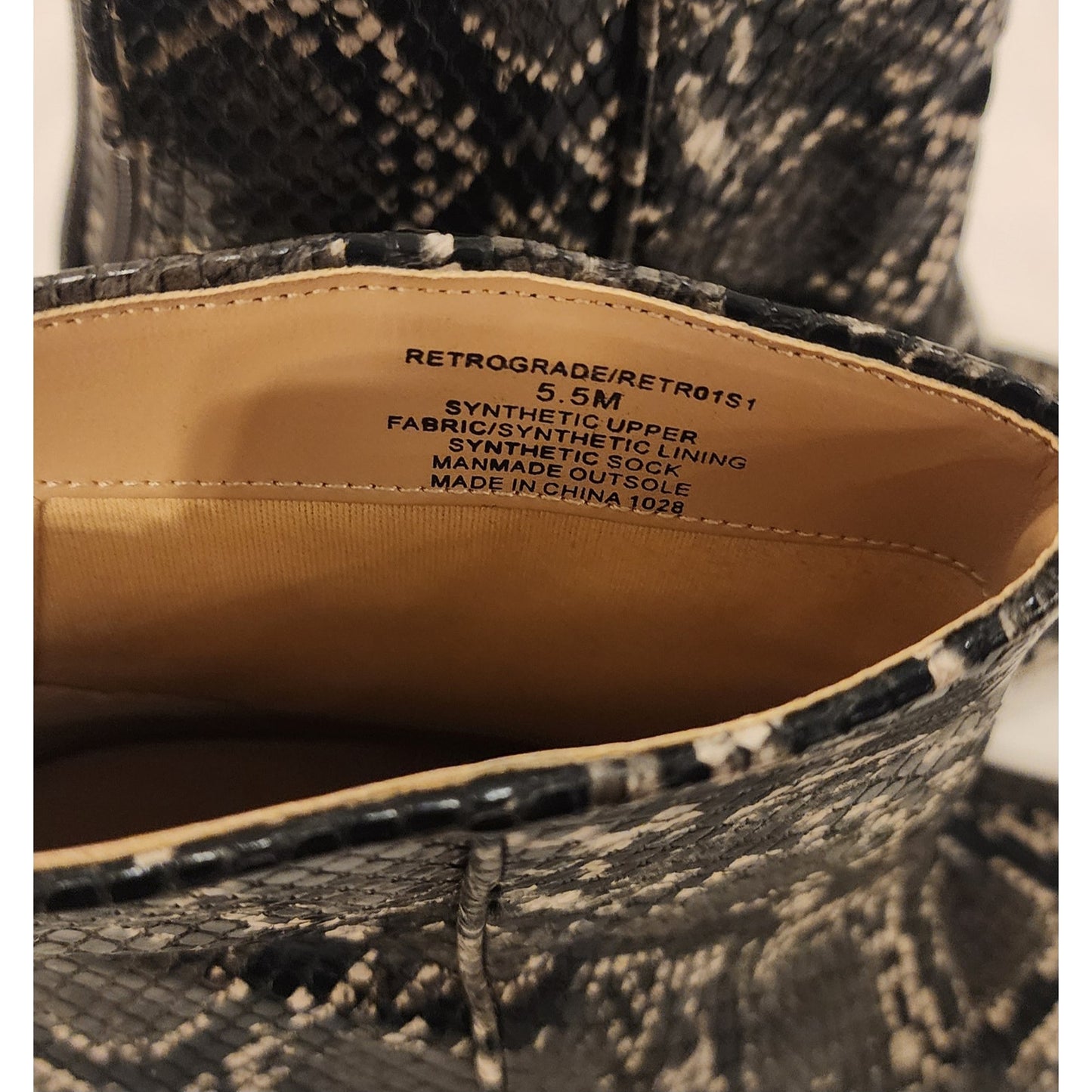 Steve Madden Retrograde Snake Print Ankle Boots Women's Size 5.5 M Grey