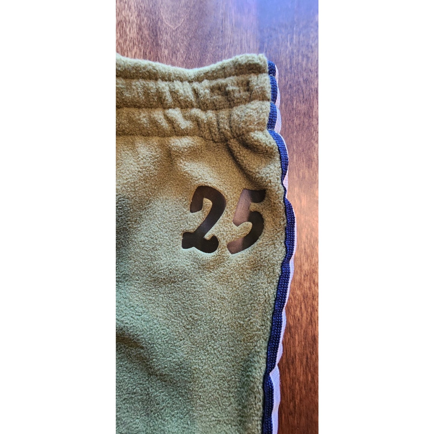 OLD NAVY KIDS Fleece Pants - 25 - Green w Navy Stripes - Size 4T - Pocket