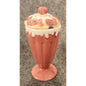 American Atelier Confections Pink Ice Cream Sundae Lidded Canister Jar 7.5"