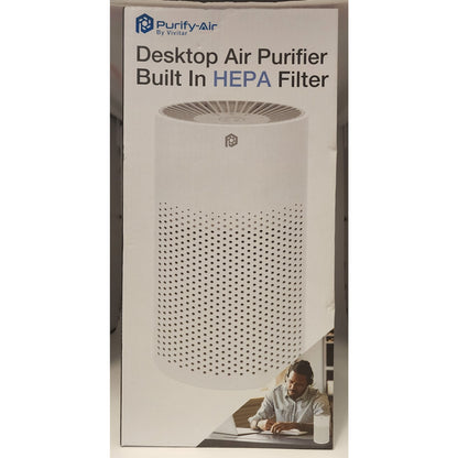 Vivitar - Purity-Air Desktop Air Purifier - Built in HEPA Filter - White