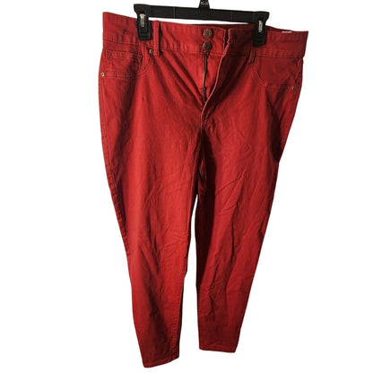 Maurices m jeans Women’s High Rise Red Stretch Pants Size 40x32
