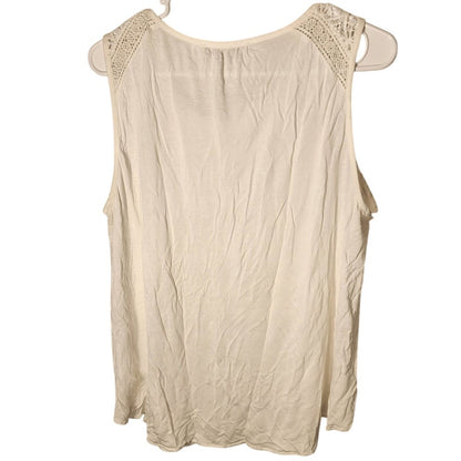 LOFT Ann Taylor Medium White Cutwork Lace Sleeveless Top Blouse