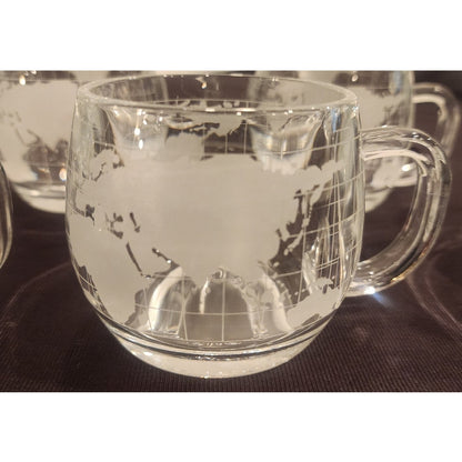 Nestlé Co., Inc. World Map Glass Mugs – Set of 5 – Vintage Globe Cups