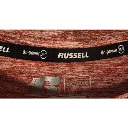 Russell Athletic Mens Short Sleeve T Shirt Heather Red Speckle Pullover Size XXL