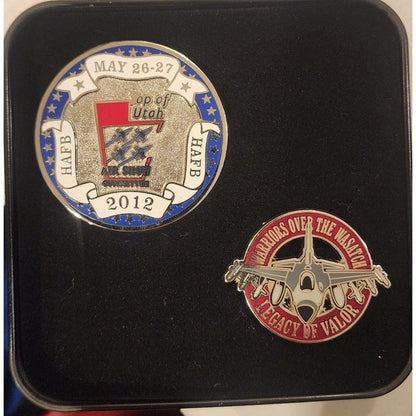 2012 Hill AFB Warriors Over the Wasatch Air Show Challenge Coin & Pin Set Utah