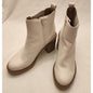 DV Dolce Vita - Jetta Ankle Platform Boots - women’s 9M - cream white/tan heel