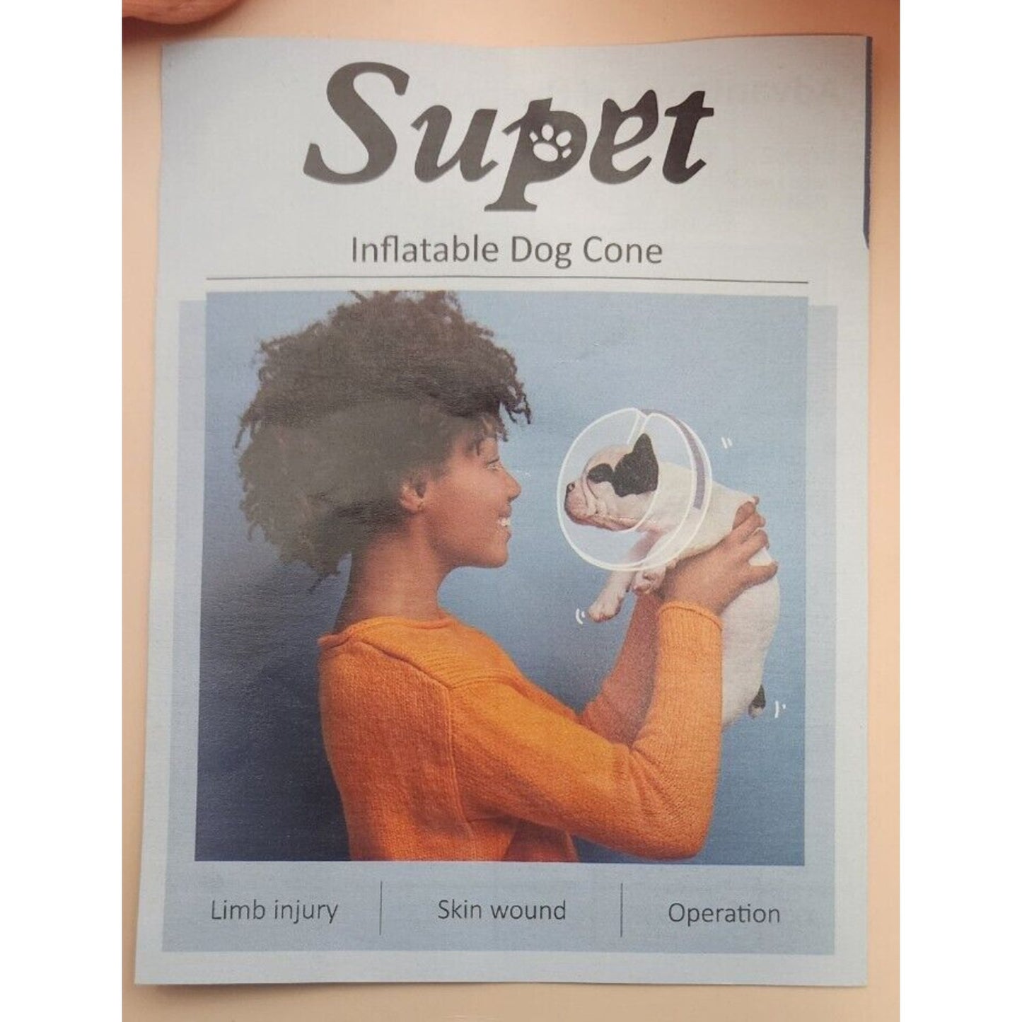 Supet - Inflatable Dog Cone - Multi Color - Medium - See chart for size