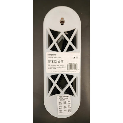 Simplicity- Polyester/Rubber Trim - 1 1/4" X 10yd - Black, 186 0525-031