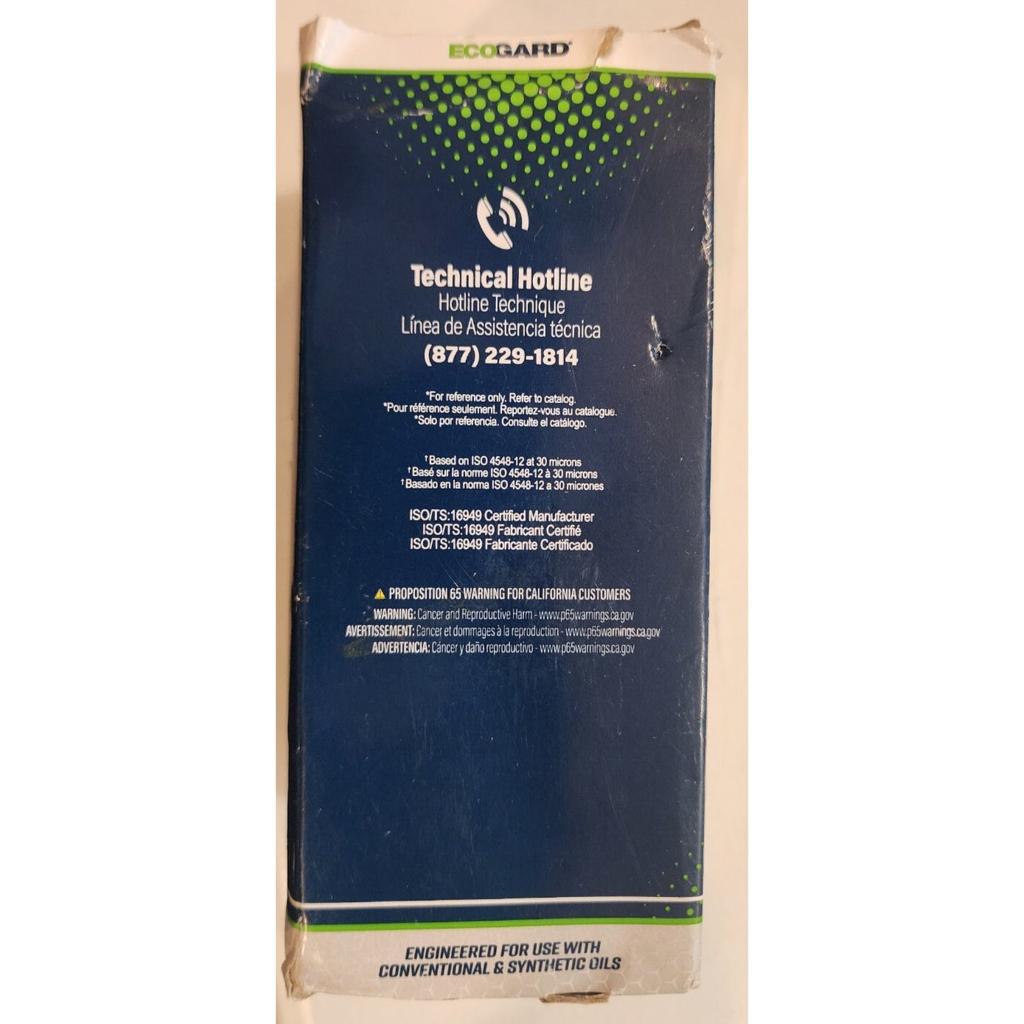 ECOGARD Oil Filter - X6135 - Replaces CF6135-PZ180 and others. See photo