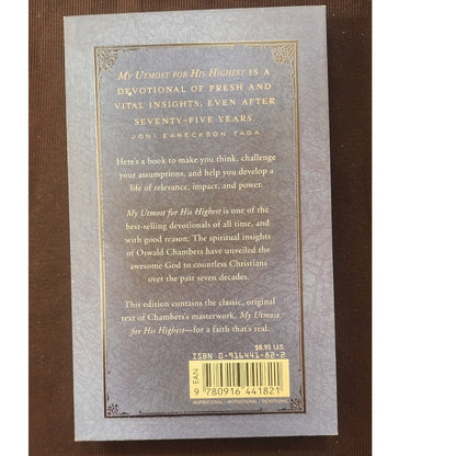 My Utmost for His Highest Classic Edition Oswald Chambers Paperback Devotional