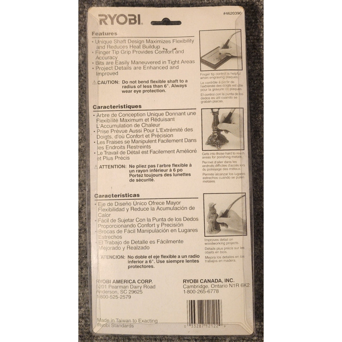 Vintage Ryobi 4620390 Flexible Shaft Attachment Rotary Tool Grinder NOS