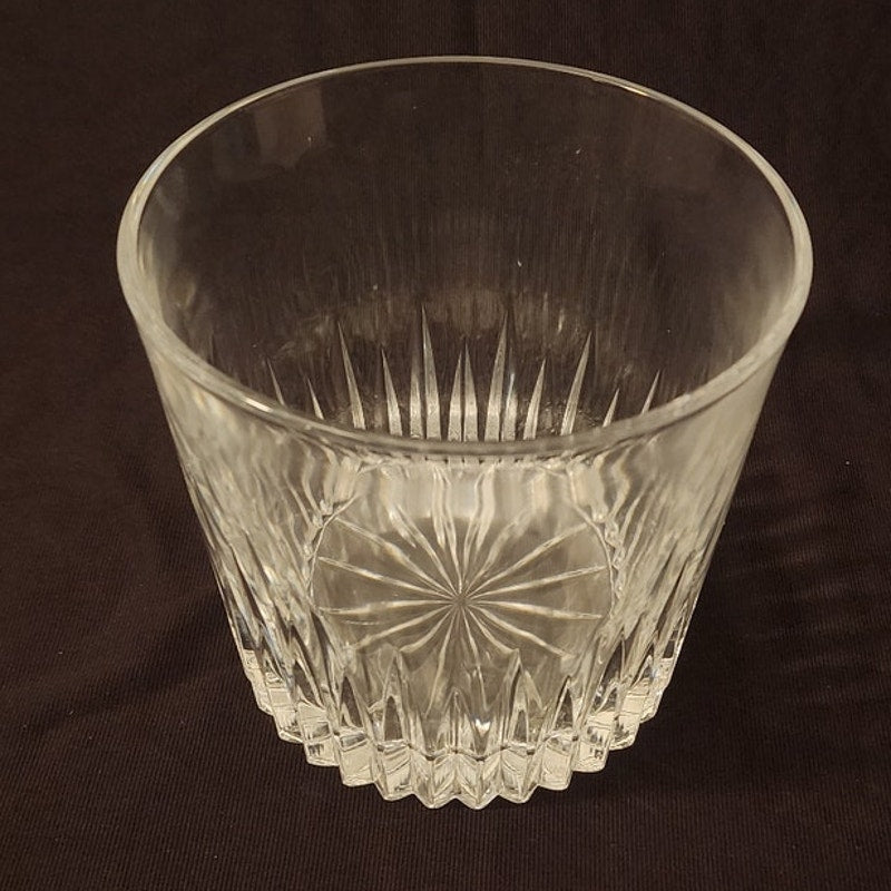 Vintage Heavy Hand Blown Seeded Crystal Ice Bucket Wine Cooler 5.5" Studio Glass