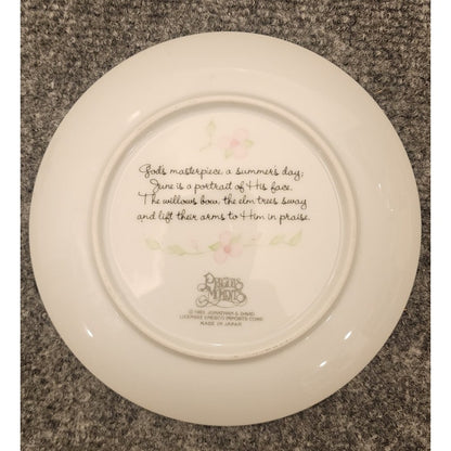 Vintage 1983 Precious Moments June Plate Gods Masterpiece Jonathan & David Boxed