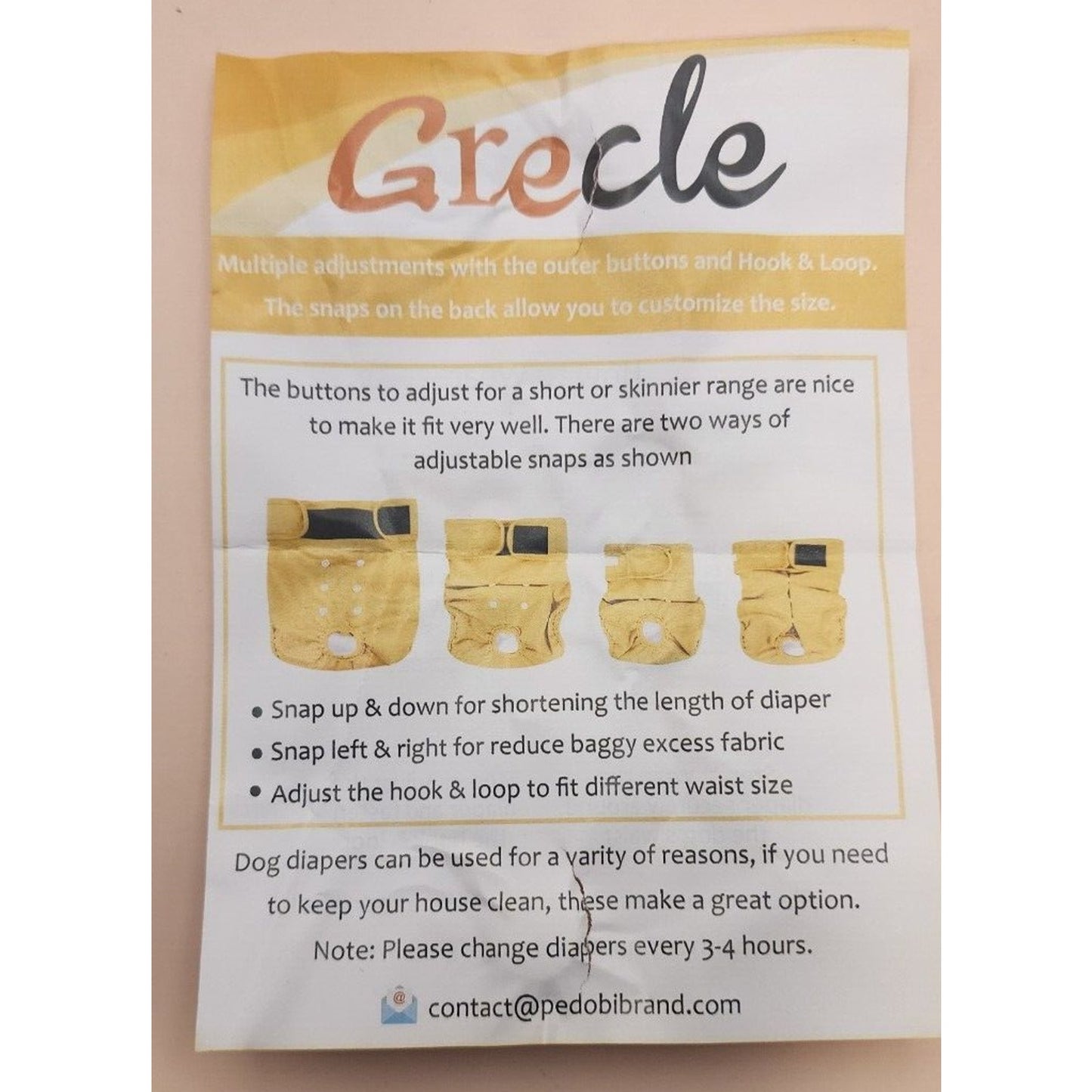 Grecle - Dog Diapers - Size Medium - Set of Three (3) Diapers - Black