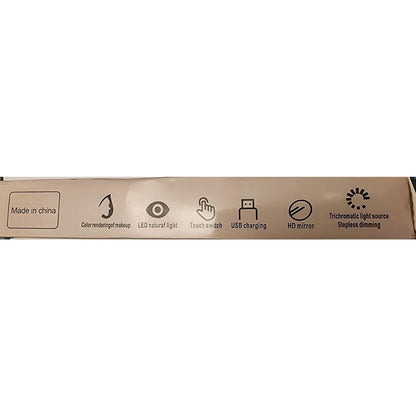 White Folding Lighted Makeup Mirror with 3 Color Light Modes USB Rechargeable