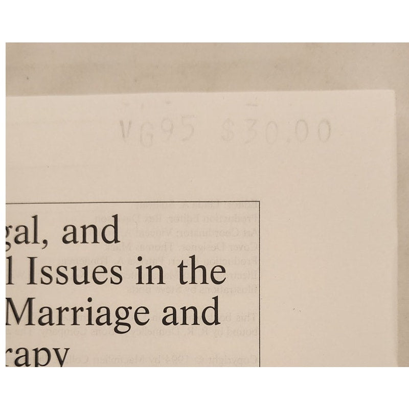 Ethical Legal & Professional Issues Marriage & Family Therapy 2nd Ed - Huber