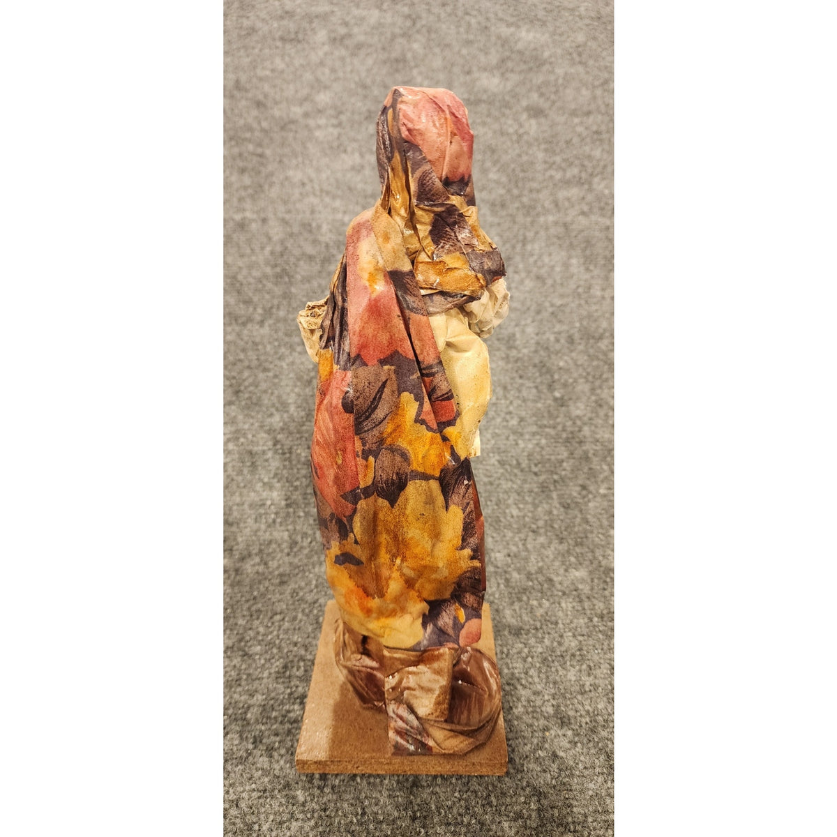 Vintage Handmade Mexican Folk Art Paper Mache Market Woman Broken Pot Figurine