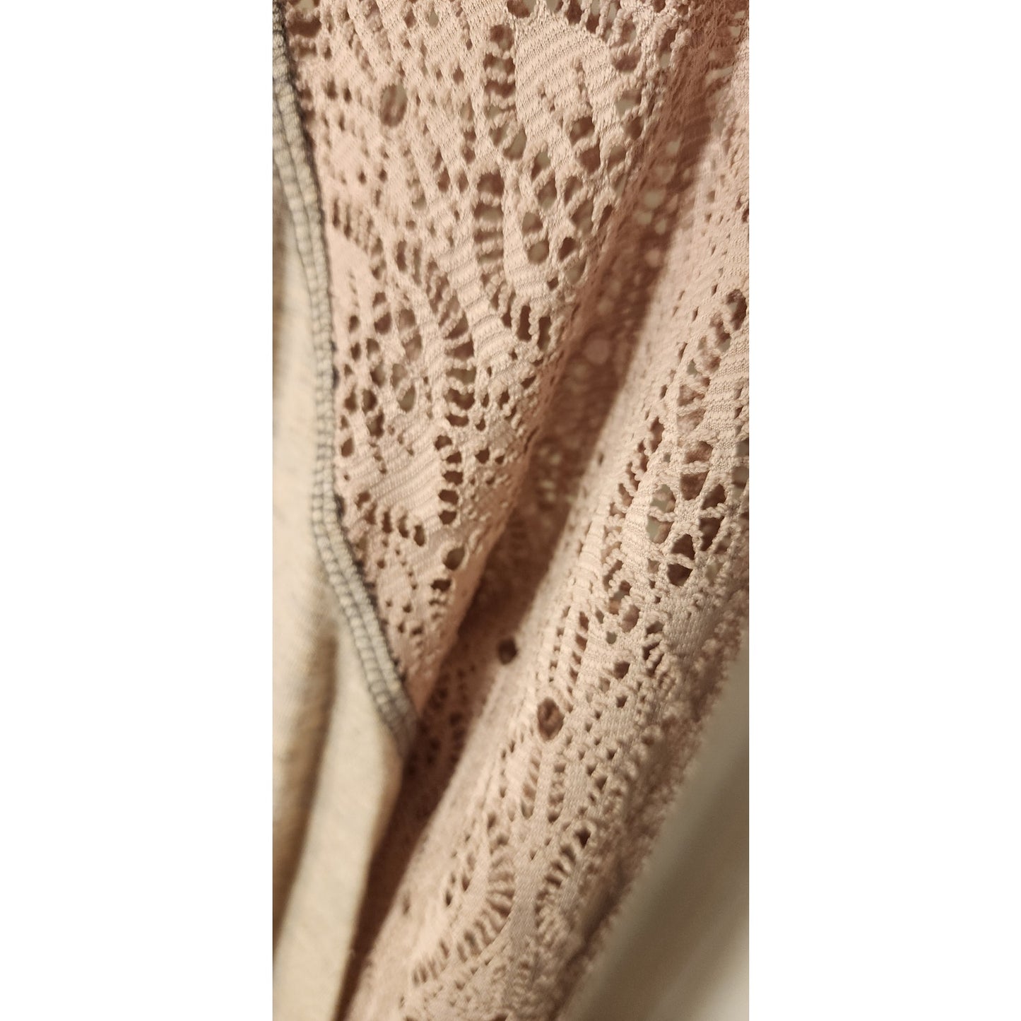 Maurices Perfectly Imperfect Graphic Top XL Lace Raglan Long Sleeve Tan