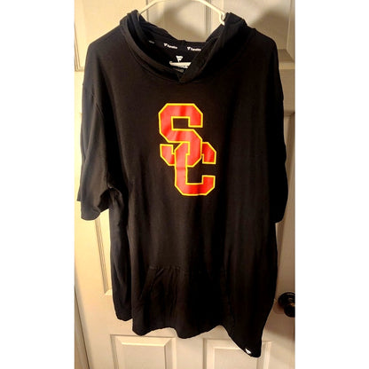 Fanatics USC Trojans Short Sleeve Hoodie Pullover Black NCAA Football Size 2XL