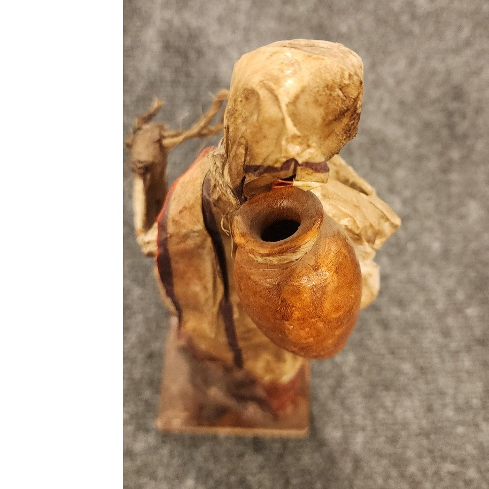Vintage Handmade Mexican Folk Art Paper Mache Woman Terracotta Jug Figurine 11"