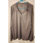 Hanes Mens 2XL Gray Long Sleeve Performance Henley Shirt Silky Poly