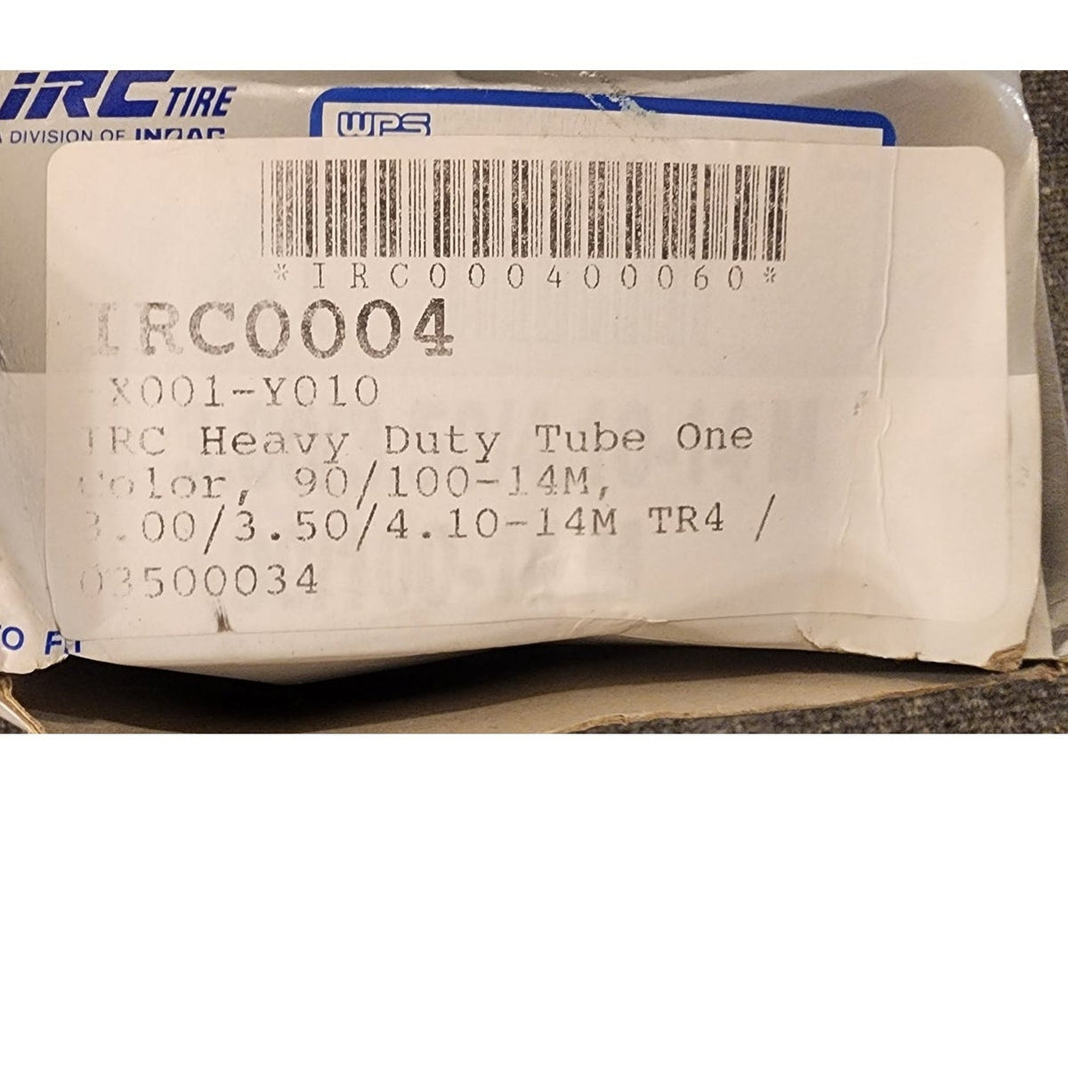 IRC Heavy Duty Motorcycle Tube 90/100-14 3.00/3.50/4.10-14 TR4 Unused