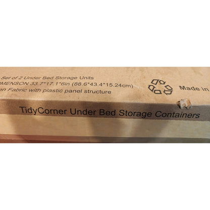Tidycorner -set of 2 under bed storage units -linen Fabric- plastic Top- Creme