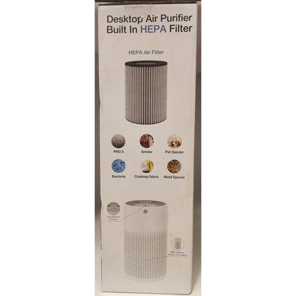 Vivitar - Purity-Air Desktop Air Purifier - Built in HEPA Filter - White