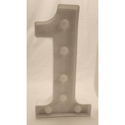 Pooqla - 10th Birthday or Anniversary Decoration- light up Number 10- White