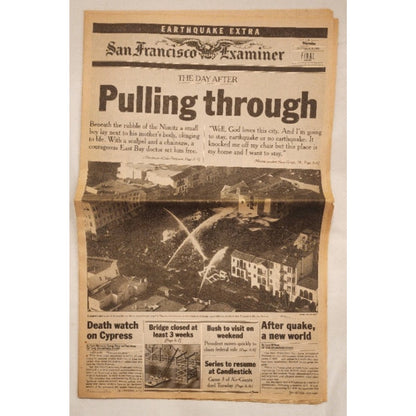 OCT. 19, 1989 - SAN FRANCISCO EXAMINER - "EARTHQUAKE EXTRA" - THE DAY AFTER