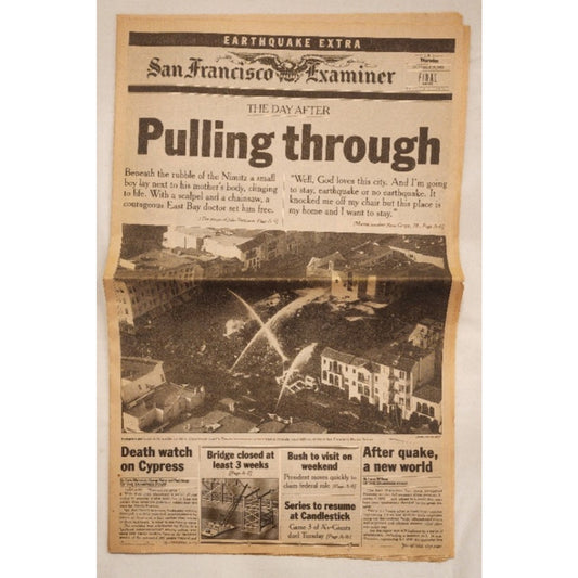 OCT. 19, 1989 - SAN FRANCISCO EXAMINER - "EARTHQUAKE EXTRA" - THE DAY AFTER